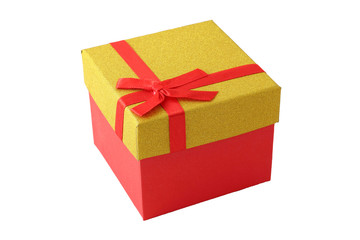 Merry christmas and a happy new year! Bright colored gift boxes for the winter holidays. Isolates...