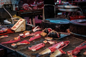  sliced fish on market  