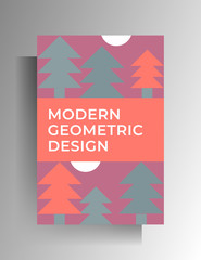 Geometric design of poster, cover for book, brochure, catalog. Color vector illustration. A4 format.