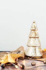 Gold mercury glass Christmas tree decor