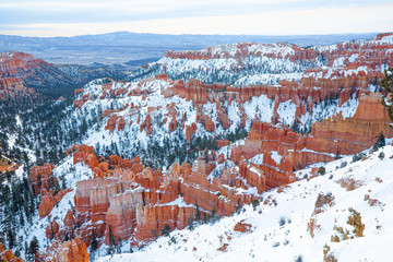 Obraz premium Bryce Canyon National Park, Winter snow. Utah. USA.