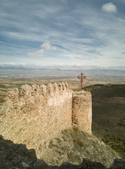 Famous castle in the village of Clavijo, nestled in the Rock of Clavijo, in La Rioja, Spain,