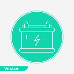 Car battery vector icon sign symbol