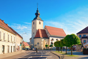 Main Liberty square at Church in Slovenska Bistrica