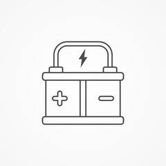 Car battery vector icon sign symbol