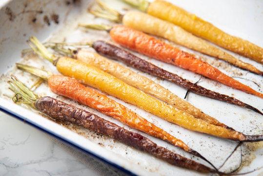 grill colorful carrot image on pan