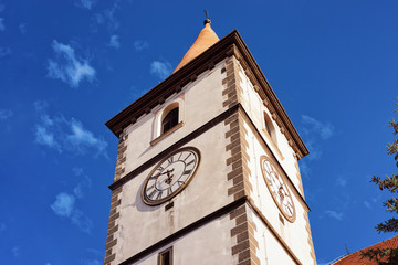 Clock tower of St Nicholas Church in Varazdin