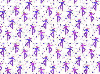 Modern hipster pattern retro man bright colors seamless pattern. Repeating texture, endless background. Vector illustration