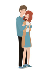 Fototapeta premium Couple of woman and man drawing vector design