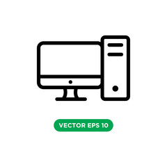 computer technology icon vector template design concept