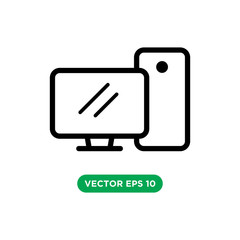 computer technology icon vector template design concept