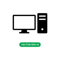 computer technology icon vector template design concept