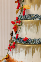 autumn cake with marzipan decorations