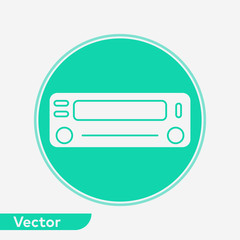 Car radio vector icon sign symbol