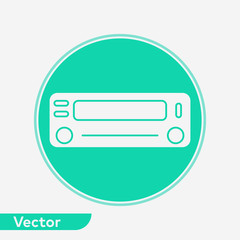 Obraz premium Car radio vector icon sign symbol