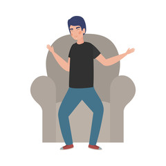 Man cartoon drawing vector design