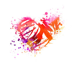 Grunge watercolor heart