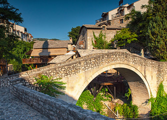 View on the historic old town of Mostar