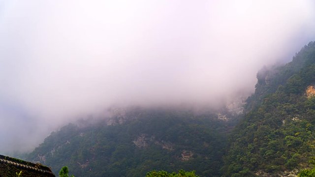 Timelapse of floating clouds over the Wudang Mountains, Shiyan, China