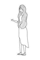 Woman cartoon drawing vector design