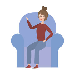 Woman cartoon drawing vector design