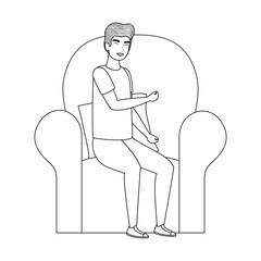 Man cartoon drawing vector design