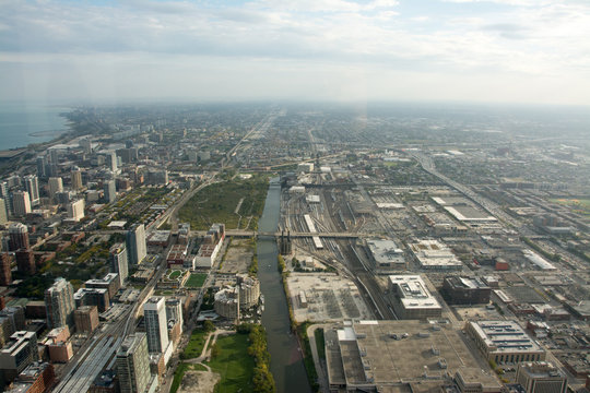 aerial view of chicago