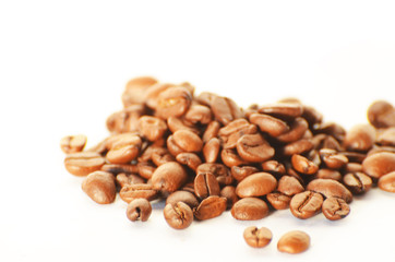 Fototapeta premium Close-up coffee beans isolated on white,photo