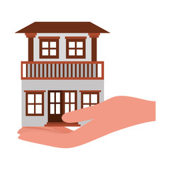House building and hand vector design