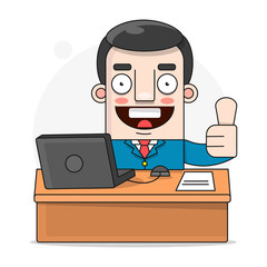 Office Worker Illustrations Suitable For Greeting Card, Poster Or T-shirt Printing.