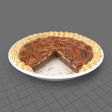 Sliced pecan pie