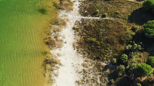 Shore of beautiful ornithological nature park and Vrana lake (Vransko jezero) in Dalmatia, Croatia 