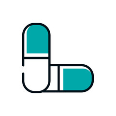 Isolated medical pills icon vector design