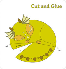 Cut and glue game - Dragon