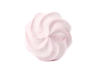 Pink marshmallows isolated on white background.