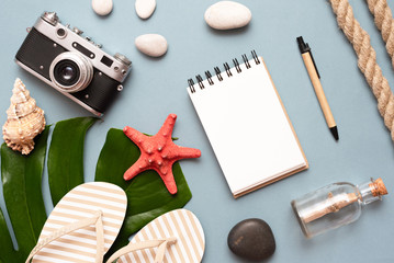 Summer to do list mock up. Sea vacation concept background.