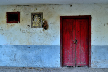 abandoned and uninhabited catholic house