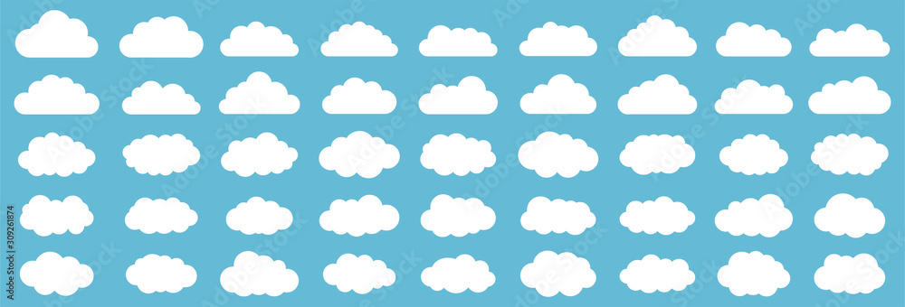 Canvas Prints set of clouds. cloud icon. vector illustration.
