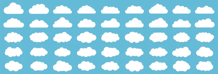Foto op Aluminium Set of clouds. Cloud icon. Vector illustration. © warmworld