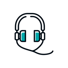 Isolated music headphones vector design