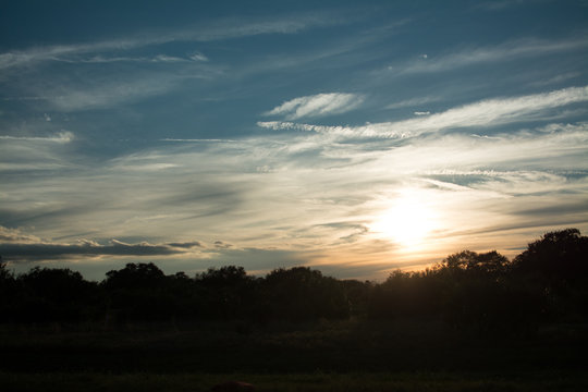 sunset in mountains