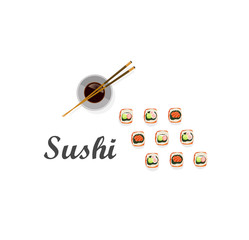 Vector design of the sushi menu restaurant on white background