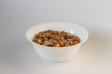 healthy food: a Cup of muesli for Breakfast