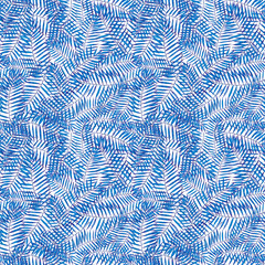 Palm leaf seamless pattern. watercolor drawing.