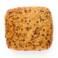 Rye eco breads on the white background.