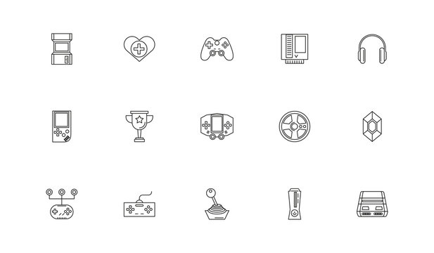 bundle of video game icons