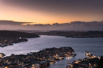Bergen at night