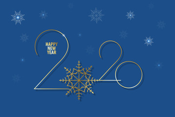 Fototapeta na wymiar Happy new year classic blue greeting card .