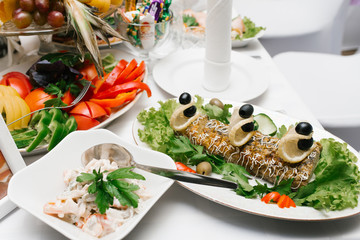 Festive snacks on the Banquet table