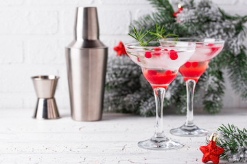 Cranberry margarita cocktail. Christmas drink